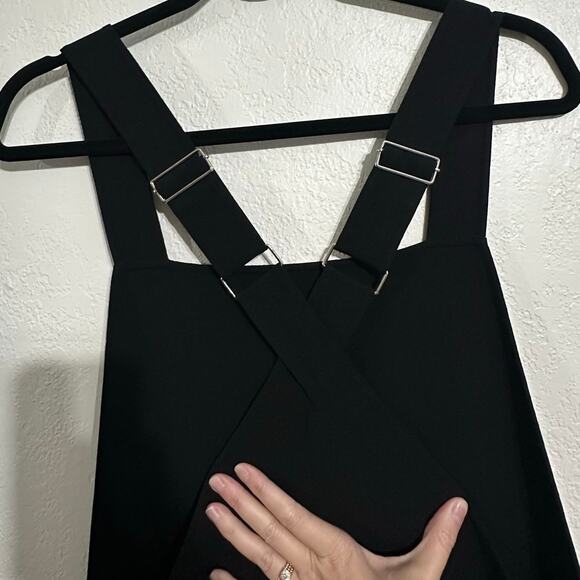 The Row Margaret Overalls size XS Black Stretch Wool Silver Hardware - Picture 5 of 15